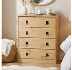 CARO-M&ouml;bel Kommode BARRIO, Kommode aus Holz mit 4 Schubladen Sideboard aus