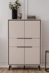 Finori Highboard, sand / schwarz B x H x T ca. 90 x 140 x 38 cm