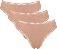 sloggi Slip GO Crush (3er Pack) mit Spitzendetails, Multipack, hoher Beinausschnitt