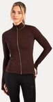 Smilodox Trainingsjacke Kenna Gold, Figurbetonte Sportjacke mit 3D Rubber Print,