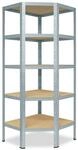shelfplaza Eckregal HOME, 200x60x30cm verzinkt, Metall Eckregal stehend mit 5 B&ouml;den
