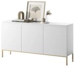 Selsey Sideboard BEMMI, 3-t&uuml;rig mit 6 F&auml;chern, goldenem Metallgestell,...