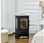 HOMCOM Elektrokamin LED Standkamin mit Flammeneffekt Innenraumheizung Stahl...