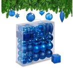relaxdays Weihnachtsbaumkugel Weihnachtskugeln im 110er Set, blau