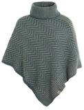 Knit Factory Poncho Amber Gestrickter Poncho Laurel/Urban Green (1-St) Strick Poncho
