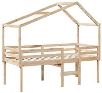 vidaXL Bett Hochbett mit Dach 80x200 cm Massivholz Kiefer