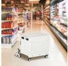 HOMCOM Einkaufstrolley Klappbar Einkaufswagen mit Verstellbarem Teleskop-Griff, 51 l,