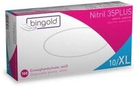Bingold Nitril-Handschuhe Einweghandschuh Nitril 35PLUS 634304 XL wei&szlig; 100...