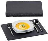 relaxdays Servierplatte Schieferplatte 30x40 cm 6er Set, Schiefer