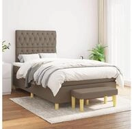 vidaXL Boxspringbett, Boxspringbett mit Matratze Taupe 120x200 cm Stoff
