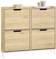 SoBuy Schuhkipper FSR100, Schuhschrank schmal mit 4 Klappen, Flurschrank...