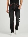 Rock Creek Straight-Jeans Herren Jeans Stonewashed Schwarz dicke Naht RC-2092