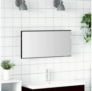 vidaXL Badspiegel, Spiegel mit LED-Lichtleisten Schwarz Eichen-Optik 80 x 37 cm