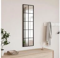 vidaXL Wandspiegel vidaXL Wandspiegel Schwarz 30x100 cm Rechteckig Eisen