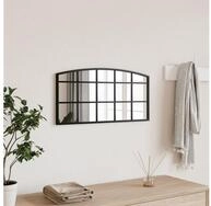 vidaXL Wandspiegel vidaXL Wandspiegel Schwarz 60x30 cm Gew&ouml;lbt Eisen