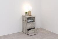 FMD Nachtkonsole Suva, Nachttisch m. 2 Schubk&auml;sten und offenem Fach, 60 cm...