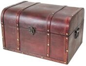 HMF Schatzkiste Schatztruhe aus Holz, gro&szlig;e Schatzkiste mit Vintage