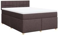 vidaXL Bett Boxspringbett mit Matratze Dunkelbraun 140x200 cm Stoff