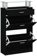 vidaXL Schuhschrank Schuhregal Schwarz 63x24x104 cm Holzwerkstoff