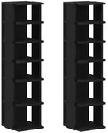 vidaXL Schuhregal Schuhschr&auml;nke 2 Stk. Schwarz Eichen-Optik 25x27x102 cm,...