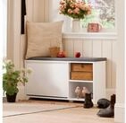 SoBuy Schuhbank FSR119, mit Sitzkissen Truhenbank Sitzbank mit Stauraum...
