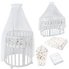 Waldin Babybett Mobiles Babybett OWAL aus Holz 7in1 mit Matratze, mitwachsend...