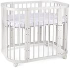 Waldin Babybett Babybett, Beistellbett aus Holz, 5in1 mit Matratze, Bel&uuml;ftet
