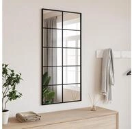 vidaXL Wandspiegel vidaXL Wandspiegel Schwarz 50x100 cm Rechteckig Eisen