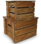 vidaXL Truhe Aufbewahrungsbox Holzkiste mit Deckel 2 Stk Altholz Massiv