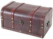 HMF Schatzkiste Schatztruhe aus Holz, kleine Schatzkiste mit Vintage