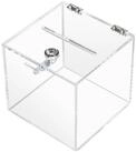 HMF Geldkassette Acryl Spendenbox 46919 mit Schloss, 15 x 15 x 15 cm, DIN A6,