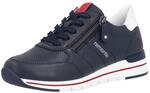 Keilsneaker REMONTE, Damen, Gr. 37, blau (nachtblau, wei&szlig;, rot), Leder, unifarben