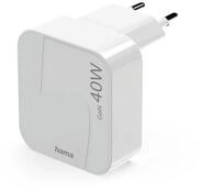 Hama faltbares Mini-Schnellladeger&auml;t, 40 Watt, GaN, 2xUSB-C, wei&szlig;