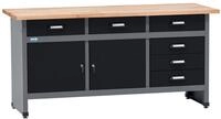K&Uuml;PPER Werkbank 12170, 170x84x60 cm, 6 Schubladen, 2 T&uuml;ren, 300 kg Traglast