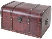 HMF Schatzkiste Schatztruhe aus Holz, gro&szlig;e Schatzkiste mit Vintage