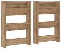 vidaXL Schuhschrank 60 x 18 x 90 cm Wandschuhschr&auml;nke 2 pcs Eiche handwerklich