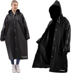 Trizand Regenjacke Regenmantel mit Kaputze Kordelzug Druckkn&ouml;pfe Wasserdicht