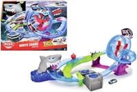 Dickie Toys Autorennbahn White Shark, inklusive Spielzeugauto, mit Licht und Sound