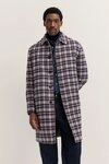 bugatti Langmantel Wollmix kariert mit Umlegekragen und Modern Fit
