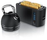 Arendo Fr&uuml;hst&uuml;cks-Set Edelstahl Wasserkocher 1,7l, 4-Scheiben Langschlitz...