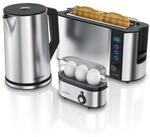 Arendo Fr&uuml;hst&uuml;cks-Set Wasserkocher 1,5l / 2-Scheiben Toaster / Eierkocher,