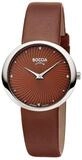 Boccia Quarzuhr 3364-05, f&uuml;r Damen Titan mit Lederband Braun