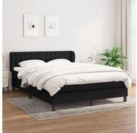 vidaXL Bettgestell vidaXL Boxspringbett mit Matratze Schwarz 140x190 cm Stoff