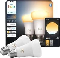 Philips Hue LED-Leuchtmittel White Ambiance 1100lm smarte Lampe, E27, 2 St.,