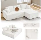 Juskys Ecksofa Coredo, Ecksofa, mit R&uuml;cken- & Dekokissen, Cordbezug, Modular