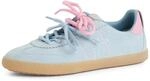 Sneaker TAMARIS, Damen, Gr. 37, blau (hellblau), Lederimitat, Veloursleder, unifarben