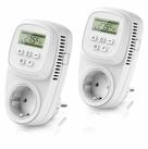 BEARWARE Steckdosen-Thermostat, max. 3680 W, Spar-Set, 2-St., digital programmierbar,