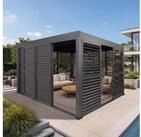 MCW Pergola MCW-L46-LS7, BxTxH: 400x300x220 cm, 7x Schiebet&uuml;ren und 7x