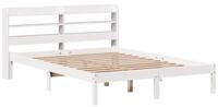 vidaXL Bett Massivholzbett ohne Matratze Wei&szlig; 135x190 cm Kiefernholz