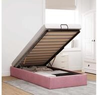 vidaXL Bett, Ottoman-Bett ohne Matratze Rosa 90x190 cm Samt